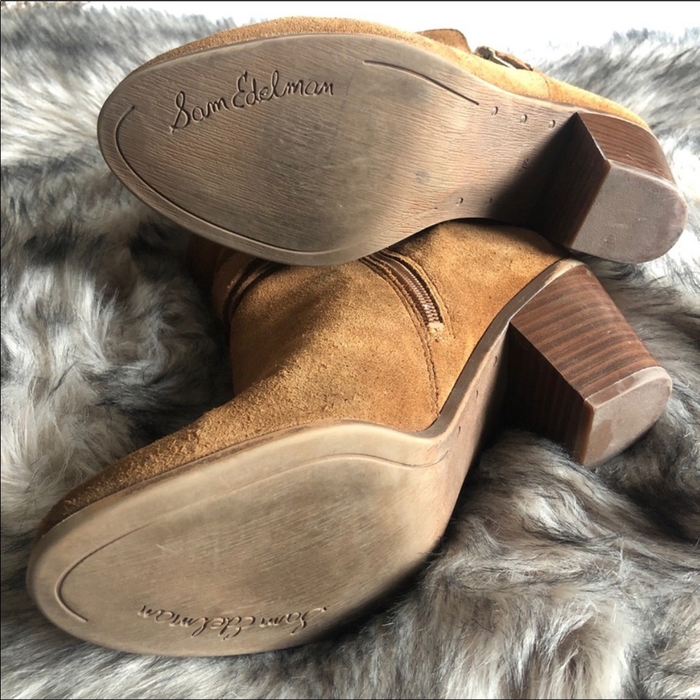 Sam Edelman Lynne Cognac Suede Boots - Picture 4 of 9